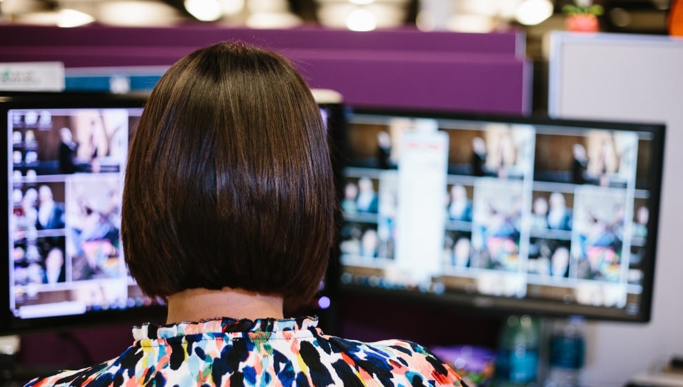 Over The Shoulder of Woman Working